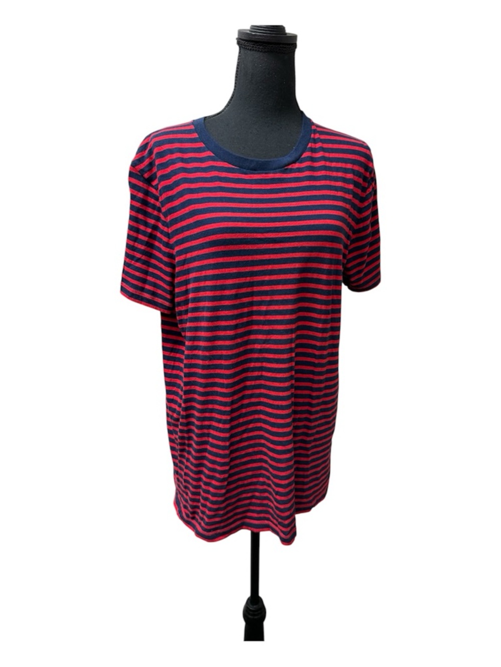 Old Navy Red Navy Stripe Tee Soft Washed Crewneck Casual Cotton Top L